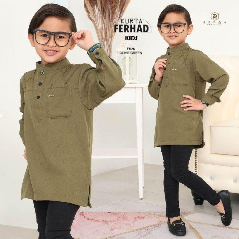 Ferhad/26 Olive Green Kids