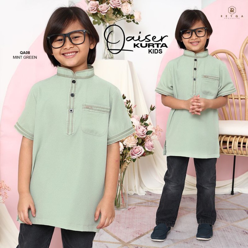 Qaiser/08 Mint Green Kids